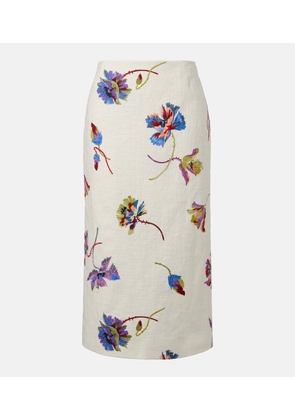 La DoubleJ Floral cotton pencil skirt