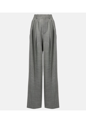 Saint Laurent High-rise wool twill wide-leg pants