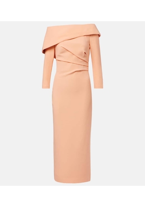Safiyaa Off-shoulder crepe midi dress