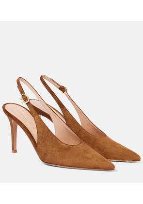 Gianvito Rossi Robbie suede slingback pumps