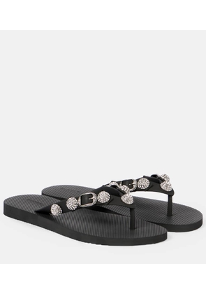 Balenciaga Cagole crystal-embellished thong sandals