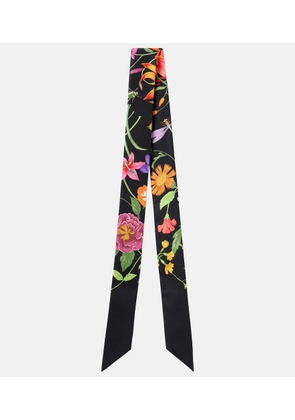 Gucci Floral silk twill scarf