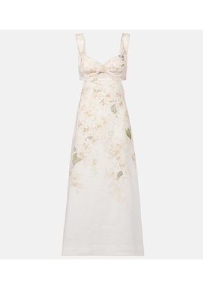 Zimmermann Balance floral linen midi dress