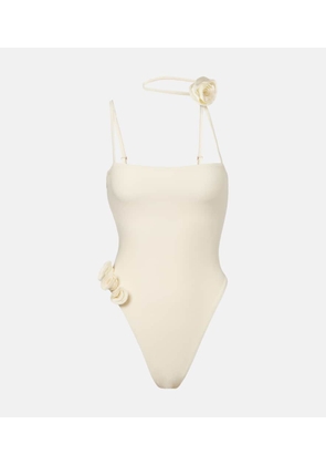 Same Rose Choker asymmetrical swimsuit