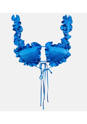The Attico Glory ruffled satin bralette