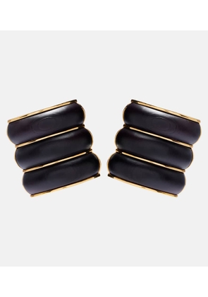 Alaia Bumper wooden clip-on earrings