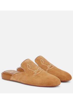 Christian Louboutin Navy Coolito Donna suede slippers