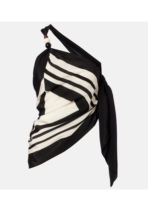 SIR Pietra printed silk crepe wrap top