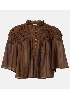 Marant Etoile Ruffled cotton-blend top