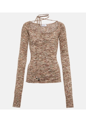 The Attico Heather tie-neck cotton-blend sweater