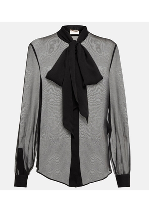 Saint Laurent Lavalliere silk blouse
