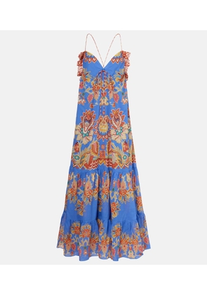 Etro Printed open-back cotton voile maxi dress