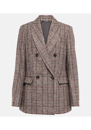 Brunello Cucinelli Double-breasted wool-blend blazer