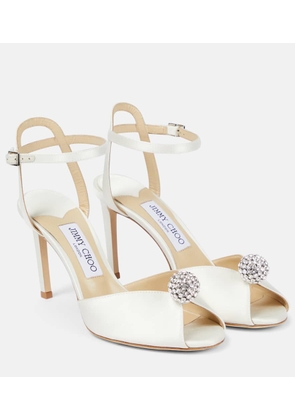 Jimmy Choo Sacora 85 embellished satin sandals