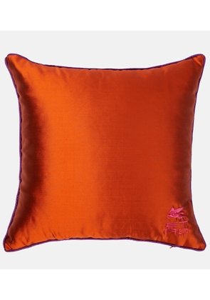 Etro Pegaso embroidered silk cushion