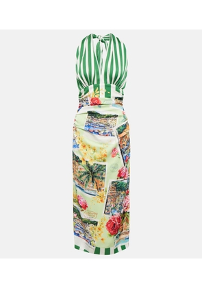 Dolce&Gabbana Portofino halterneck silk-blend midi dress