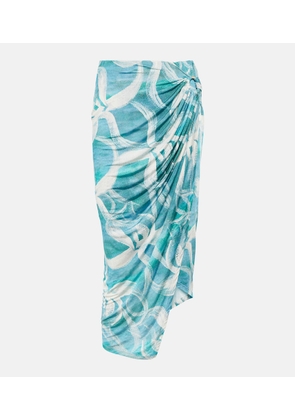 Louisa Ballou Coastline printed midi skirt