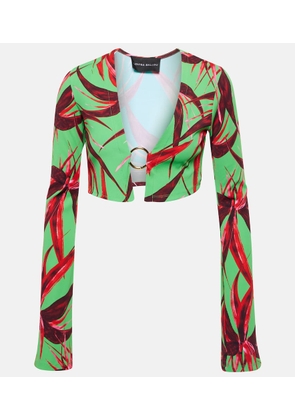 Louisa Ballou Printed cropped cardigan