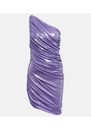 Norma Kamali Diana one-shoulder lame minidress