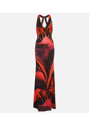 Louisa Ballou High Sea printed jersey maxi dress