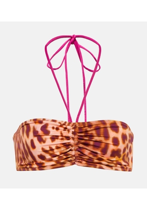 Stella McCartney Leopard-print bandeau bikini top