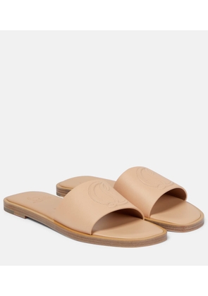 Christian Louboutin CL embossed leather slides