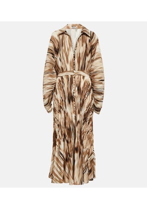 Simkhai Indiana printed plisse midi dress