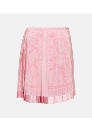 Versace Barocco pleated silk miniskirt