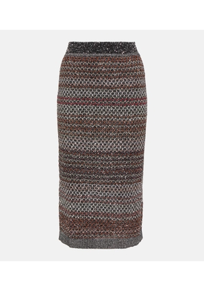 Missoni Striped sequined knitted pencil skirt