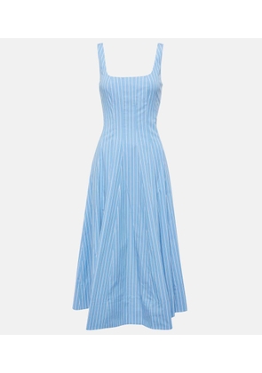 Staud Wells pinstriped cotton poplin midi dress