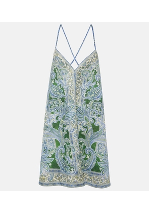 Zimmermann Ottie Swing paisley linen minidress