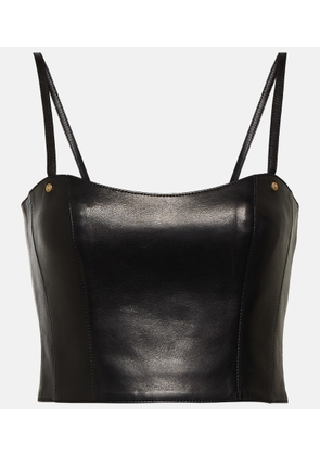 Balmain Leather crop top