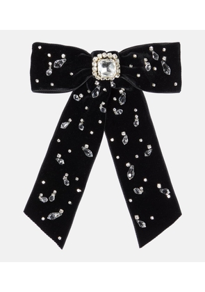 Jennifer Behr Alva bow embellished velvet barrette