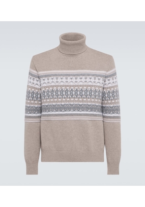 Zegna Jacquard cashmere turtleneck sweater