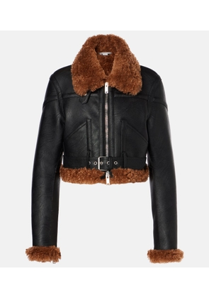 Stella McCartney Cropped faux leather biker jacket