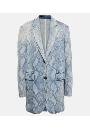 Sportmax Snake-effect denim blazer