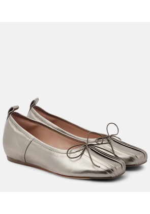 Simone Rocha Classic pleated metallic leather ballet flats