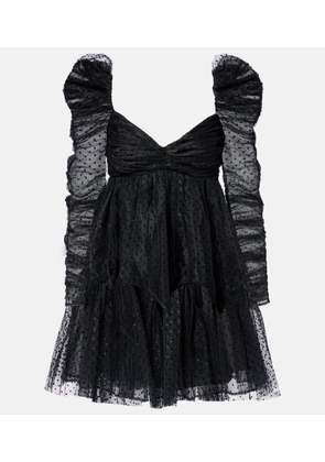 Zimmermann Point d'esprit ruched tulle minidress