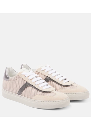 Brunello Cucinelli Monili suede and mesh sneakers