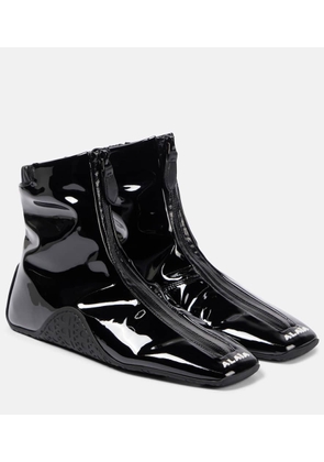 Alaia Sneaker faux patent leather ankle boots