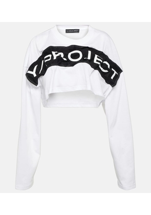 Y/Project Logo cotton jersey crop top