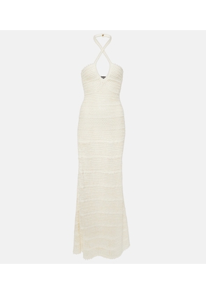 Tom Ford Halterneck crochet maxi dress