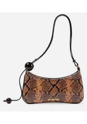 Jacquemus Le Bisou Perle snake-effect leather shoulder bag