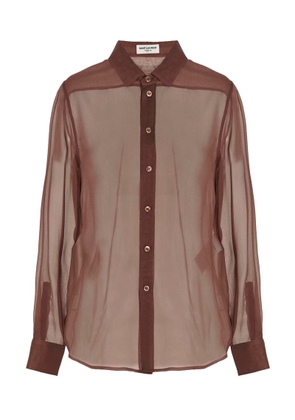 Saint Laurent Transparent Crêpe Shirt