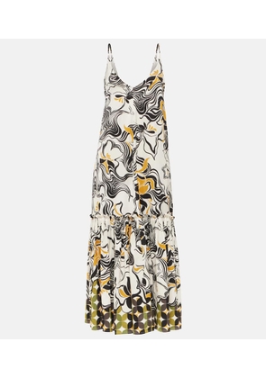 Dries Van Noten Printed satin maxi dress