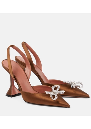 Amina Muaddi Rosie 95 satin slingback pumps