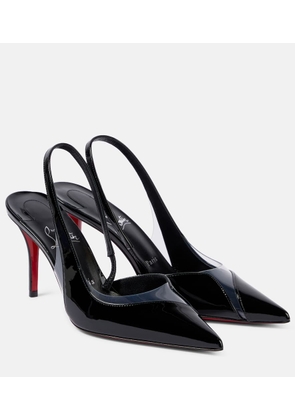 Christian Louboutin Posticha 80 leather and PVC slingback pumps