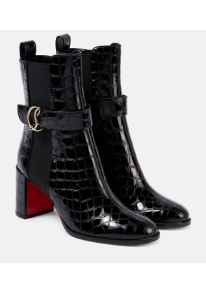 Christian Louboutin CL croc-effect leather ankle boots