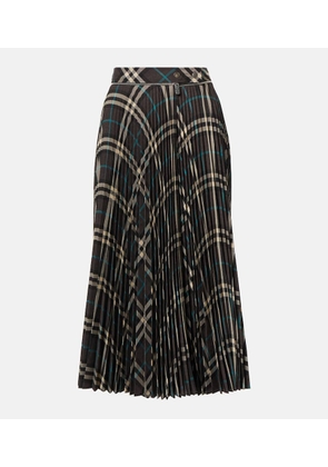 Burberry Pleated checked midi skirt