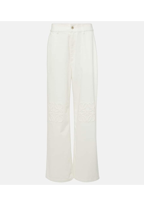 Loewe Anagram embroidered high-rise wide-leg jeans